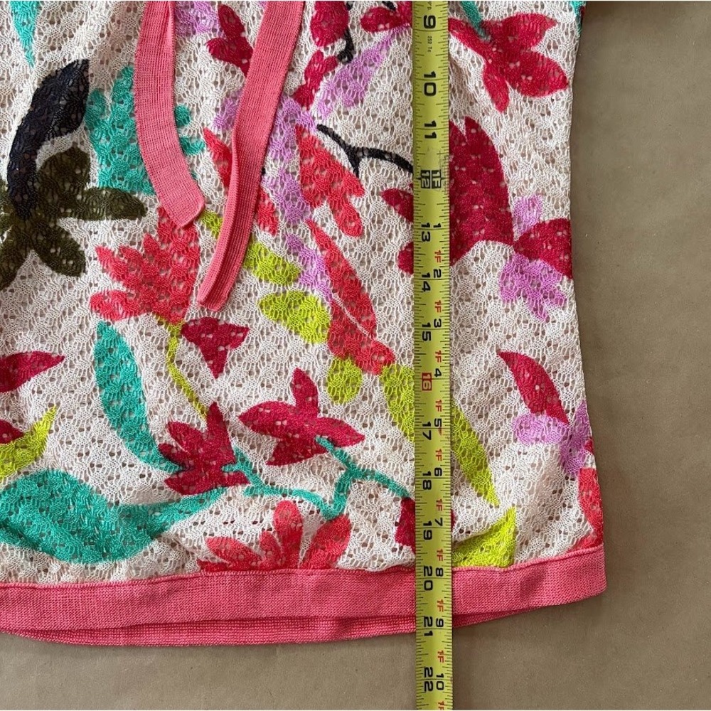 Dolce‎ Cabo Womens XL Floral Cold Shoulder Knit Top Tropical Resort Vacation Y2K - Picture 10 of 10